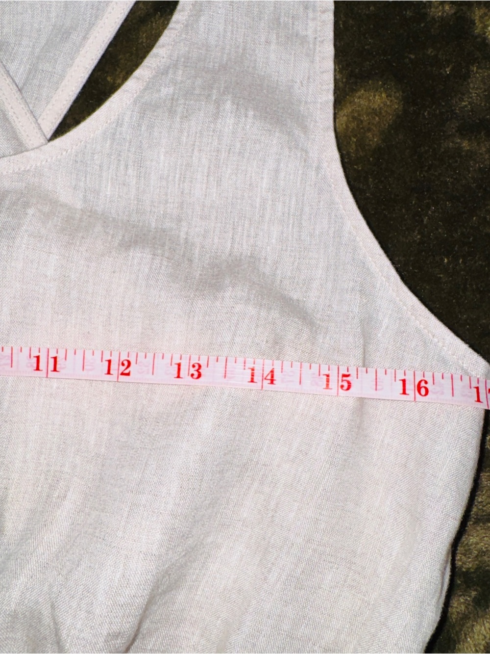 NEW OYSHO Casual Sleeveless Cross Back Linen Cream Stretchy Waist Pocket Romper - Picture 10 of 12